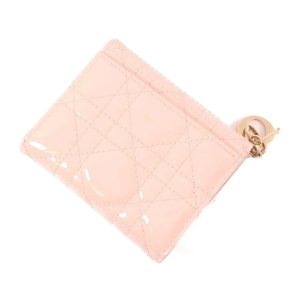 ❤️Authentic CHRISTIAN DIOR CD GHW Lady Dior Lotus Wallet❤️